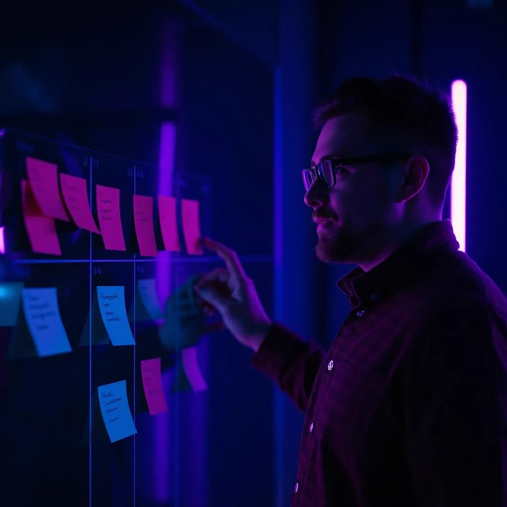 Product manager mapping a roadmap